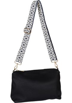 styleBREAKER Taschen Schulterriemen mit Azteken Muster, Wechsel Taschengurt mit Karabinerhaken, verstellbar, Unisex 02013015