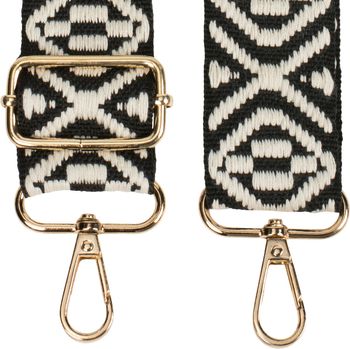 styleBREAKER Taschen Schulterriemen mit Azteken Muster, Wechsel Taschengurt mit Karabinerhaken, verstellbar, Unisex 02013015