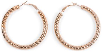 styleBREAKER Damen Creolen Ohrringe in Seil Optik, Klappbügel Verschluss, Runde Ohrhänger, Ohrschmuck 05090025