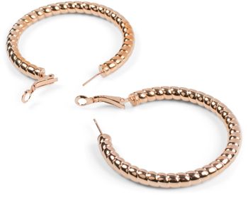 styleBREAKER Damen Creolen Ohrringe in Seil Optik, Klappbügel Verschluss, Runde Ohrhänger, Ohrschmuck 05090025