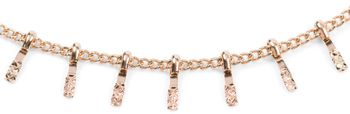 styleBREAKER Damen Fußkettchen mit fein verzierten Anhängern, Gliederkette, Karabiner Verschluss, Kette, Schmuck 05080011