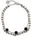 styleBREAKER Damen Edelstahl 2-reihige Layer Armkette mit Kunststoff Perlen und runden Anhängern, Ankerkette, Schmuck 05040186