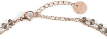 styleBREAKER Damen Edelstahl Layer Halskette 2-reihig mit Kunststoff Perlen und Anhängern, Ankerkette, Kette, Schmuck 05030067
