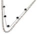 styleBREAKER Damen Edelstahl Layer Halskette 2-reihig mit Kunststoff Perlen und Anhängern, Ankerkette, Kette, Schmuck 05030067