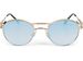 styleBREAKER Damen Panto Sonnenbrille mit ovalen Flachgläsern und Metall Bügel, Federn, Silikon Nasenauflage 09020117