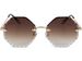 styleBREAKER Damen Runde Sonnenbrille Rahmenlos mit getönten Gläsern im Diamant Schliff, Geprägte Bügel, Vieleckige Gläser 09020118