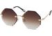 styleBREAKER Damen Runde Sonnenbrille Rahmenlos mit getönten Gläsern im Diamant Schliff, Geprägte Bügel, Vieleckige Gläser 09020118