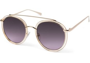 styleBREAKER Damen Oversize Sonnenbrille mit runden Gläsern und doppeltem Rahmen, Polycarbonat Gläsern, Hippie Look 09020122