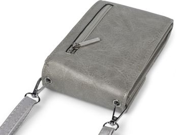 styleBREAKER Mini Umhängetasche mit V-Klappe und Metall Detail | kleine Handytasche zum Umhängen | elegante Crossbody Bag mit Kartenfächern für Damen
