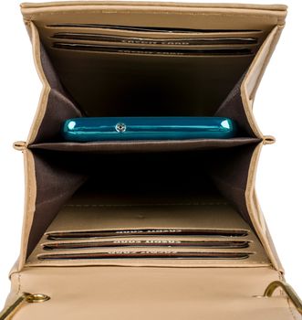 styleBREAKER Mini Umhängetasche mit V-Klappe und Metall Detail | kleine Handytasche zum Umhängen | elegante Crossbody Bag mit Kartenfächern für Damen