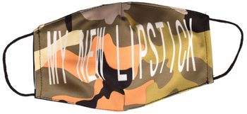 styleBREAKER Damen Stoffmaske Camouflage MY NEW LIPSTICK, Doppellagig, Wiederverwendbar, Waschbar, Community Maske 08040006