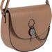 styleBREAKER Damen halbrunde Saddle Bag Umhängetasche einfarbig, Stift Verschluss und Kette, Schultertasche, Tasche 02012354