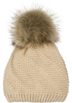 styleBREAKER Unisex Einfarbige Strick Bommelmütze fein gestrickt mit Fleece Futter, Winter Fellbommel Mütze 04024175