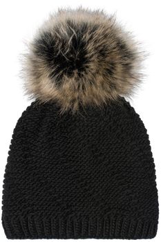 styleBREAKER Unisex Einfarbige Strick Bommelmütze fein gestrickt mit Fleece Futter, Winter Fellbommel Mütze 04024175