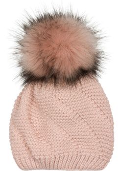 styleBREAKER Unisex Einfarbige Strick Bommelmütze fein gestrickt mit Fleece Futter, Winter Fellbommel Mütze 04024175