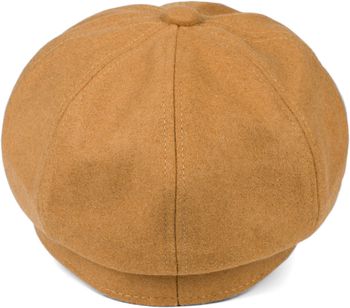 styleBREAKER Damen Bakerboy Schirmmütze mit Strass Band und Schnalle, Ballonmütze, Filz Optik, Newsboy Cap 04023073