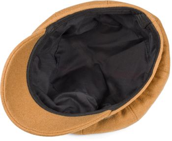 styleBREAKER Damen Bakerboy Schirmmütze mit Strass Band und Schnalle, Ballonmütze, Filz Optik, Newsboy Cap 04023073