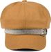 styleBREAKER Damen Bakerboy Schirmmütze mit Strass Band und Schnalle, Ballonmütze, Filz Optik, Newsboy Cap 04023073
