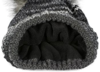 styleBREAKER Unisex Strick Bommelmütze bunt gemustert mit Alpaka Anteil und Fleece Futter, Winter Fellbommel Mütze 04024179