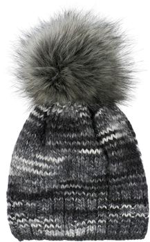styleBREAKER Unisex Strick Bommelmütze bunt gemustert mit Alpaka Anteil und Fleece Futter, Winter Fellbommel Mütze 04024179