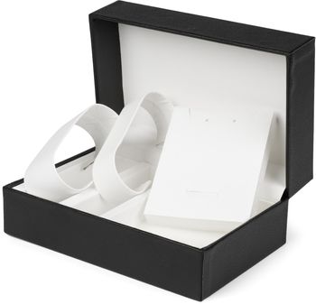 styleBREAKER Schmuckschatulle mit glänzender Oberfläche, 5 Steckplätze für Armband Ohrringe Ring Kette, zum Aufklappen 05050100
