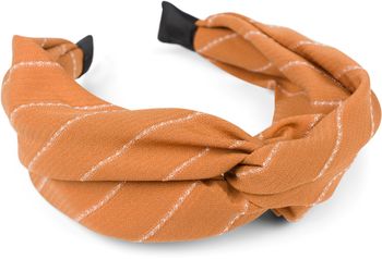 styleBREAKER Damen Haarreif mit edlem Nadelstreifen Muster und Twist Knoten, Retro Look, Haarband, Haarschmuck 04027029