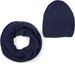 styleBREAKER Unisex Strick Loop Schal und Mütze Set, Einfarbiger Strickschal mit Beanie Strickmütze, Winter 01018214