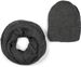styleBREAKER Unisex Strick Loop Schal und Mütze Set, Einfarbiger Strickschal mit Beanie Strickmütze, Winter 01018214
