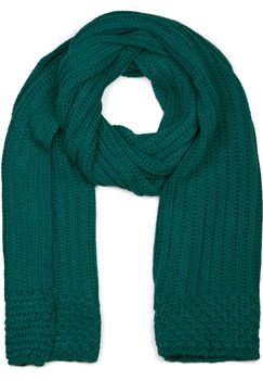 styleBREAKER Damen langer Strick Schal mit Rippen und Perl Strickmuster, warmer Winter Strickschal Einfarbig 01018164