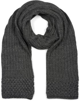 styleBREAKER Damen langer Strick Schal mit Rippen und Perl Strickmuster, warmer Winter Strickschal Einfarbig 01018164