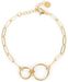 styleBREAKER Damen Edelstahl Armkette mit Ring Anhängern aus grober Gliederkette, Ringe, Schmuck, Chain Optik 05040189