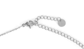 styleBREAKER Damen Edelstahl Kette mit rundem Amulett Anhänger und türkisem Naturstein, Halskette, Ankerkette 05030069