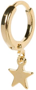 styleBREAKER Damen Ohrring Set 4-Teilig mit Creolen Hoops Mond und Stern, Single Ear Stecker mit Kette und Strass 05090034