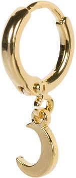 styleBREAKER Damen Ohrring Set 4-Teilig mit Creolen Hoops Mond und Stern, Single Ear Stecker mit Kette und Strass 05090034