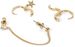styleBREAKER Damen Ohrring Set 4-Teilig mit Creolen Hoops Mond und Stern, Single Ear Stecker mit Kette und Strass 05090034