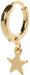 styleBREAKER Damen Ohrring Set 4-Teilig mit Creolen Hoops Mond und Stern, Single Ear Stecker mit Kette und Strass 05090034