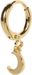 styleBREAKER Damen Ohrring Set 4-Teilig mit Creolen Hoops Mond und Stern, Single Ear Stecker mit Kette und Strass 05090034