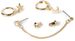 styleBREAKER Damen Ohrring Set 4-Teilig mit Creolen Hoops Mond und Stern, Single Ear Stecker mit Kette und Strass 05090034