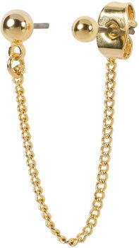 styleBREAKER Damen Ohrring Set 4-Teilig mit Single Ear Stecker mit Kette, Creole und Ear Cuff Ohrklemme mit Strass 05090040