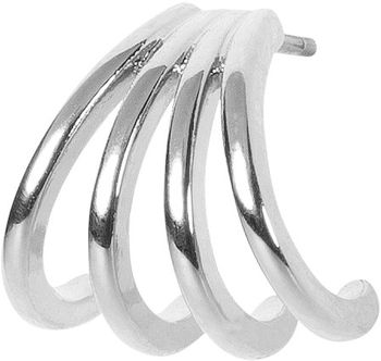 styleBREAKER Damen Hoops Ohrringe halbrund in 4-Teiliger Optik, Stecker, Creolen, Halbrunde Ohrhänger, Ohrschmuck 05090042