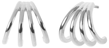 styleBREAKER Damen Hoops Ohrringe halbrund in 4-Teiliger Optik, Stecker, Creolen, Halbrunde Ohrhänger, Ohrschmuck 05090042