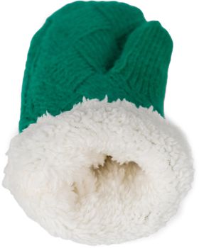 styleBREAKER Damen warme Winter Strick Fäustlinge, Handschuhe mit Rauten Muster, Thermo Fleece, Strickhandschuhe 09010031