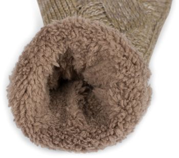 styleBREAKER Damen warme Winter Strick Fäustlinge, Handschuhe mit Rauten Muster, Thermo Fleece, Strickhandschuhe 09010031