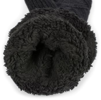 styleBREAKER Damen warme Winter Strick Fäustlinge, Handschuhe mit Rauten Muster, Thermo Fleece, Strickhandschuhe 09010031