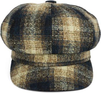 styleBREAKER Damen Ballonmütze in Karo Optik, Schirmmütze kariert Vintage Style, Bakerboy Schiebermütze, Newsboy Cap 04023077