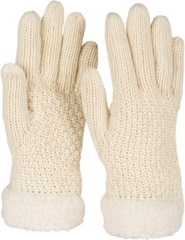 styleBREAKER Damen warme Winter Handschuhe mit Perlmuster und Fleece, Thermo Strickhandschuhe, Fingerhandschuhe 09010032