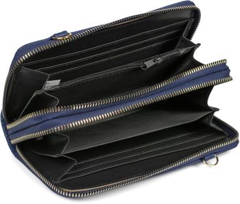 styleBREAKER Damen 2 in 1 Mini Bag Umhängetasche mit genarbter Oberfläche, Geldbörse, Handytasche, Schultertasche 02012364