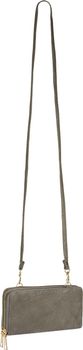 styleBREAKER Damen 2 in 1 Mini Bag Umhängetasche mit genarbter Oberfläche, Geldbörse, Handytasche, Schultertasche 02012364
