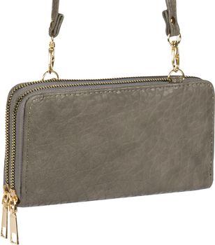 styleBREAKER Damen 2 in 1 Mini Bag Umhängetasche mit genarbter Oberfläche, Geldbörse, Handytasche, Schultertasche 02012364