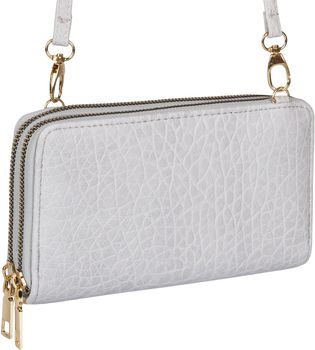 styleBREAKER Damen 2 in 1 Mini Bag Umhängetasche mit genarbter Oberfläche, Geldbörse, Handytasche, Schultertasche 02012364